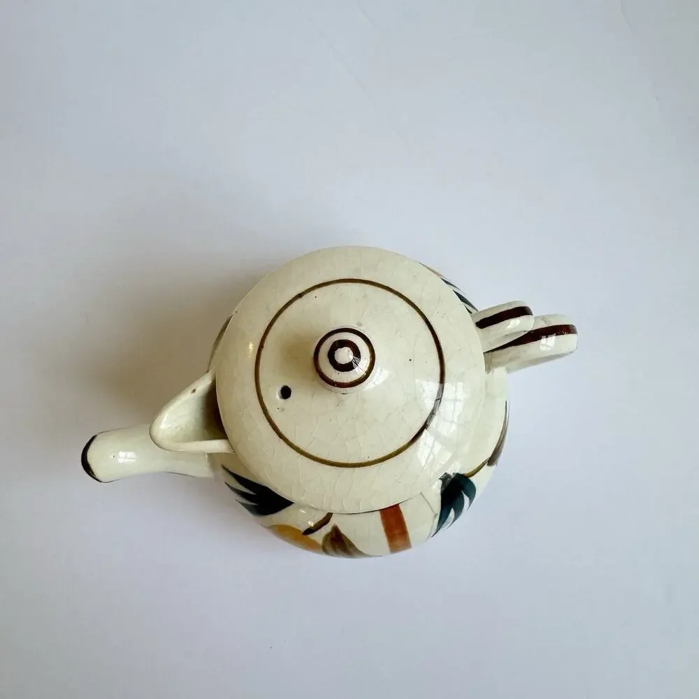 Vintage Tea for One Stacking Set Teapot Creamer Autumn Leaves Pattern Pear Japan